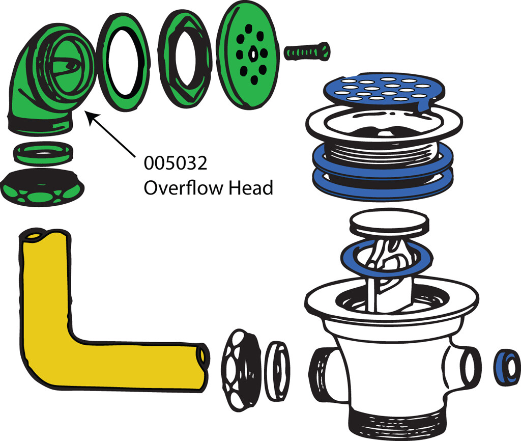 Overflow Head for Lever Drain