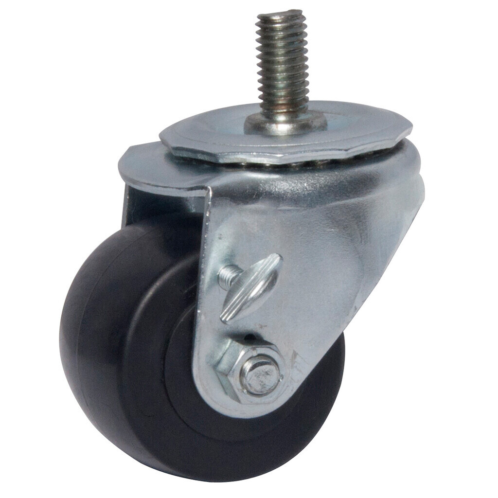 2.5" Polyolefin Swivel Caster With 1/2"-13x1" Threaded Stem & Brake For Equipment- Qty 4