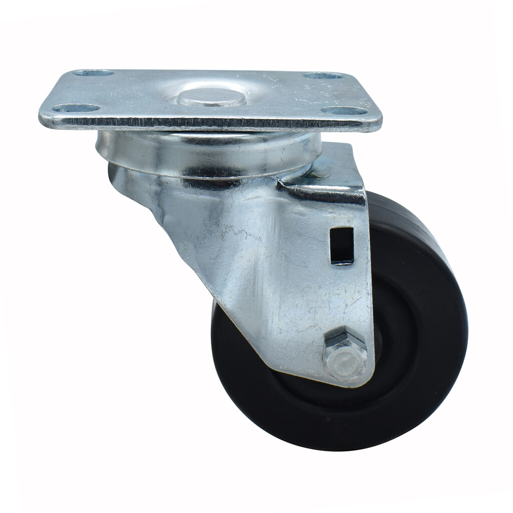 3" Hard Rubber Wheel Swivel Caster With  2-3/8"x3-5/8" Top Plate