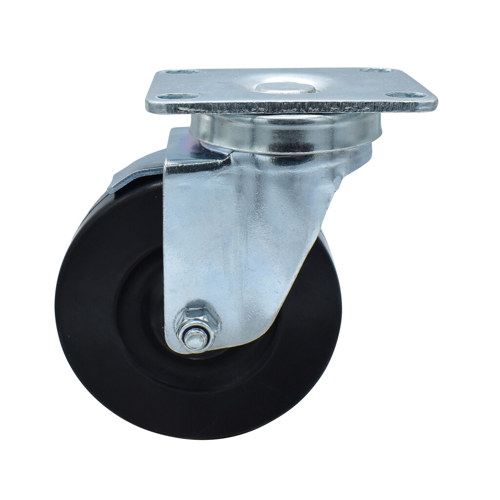 4" Hard Rubber Wheel Swivel Swivel Caster With  2-3/8"x3-5/8" Top Plate With Top Lock Brake