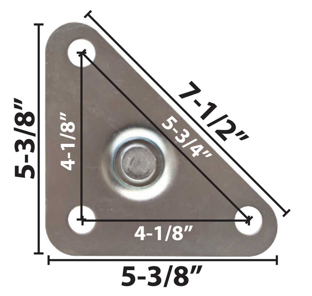 5" Heavy Duty Swivel Triangular Plate Caster With 5-3/8"x7-1/2" Plate & Toe Brake - Qty 4