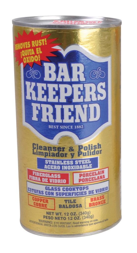 (1) 12 Oz Can of Stainless Steel Cleaner, Bar Keepers Friend