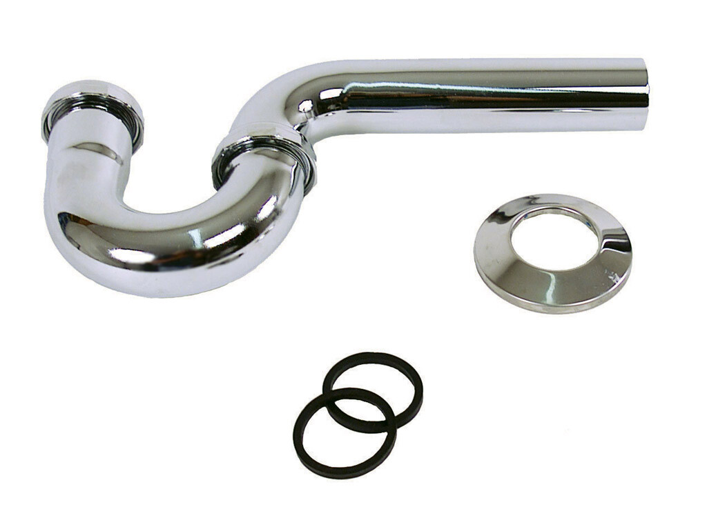 P-Trap, With Tail Piece, Washers Included, Chrome Plated Brass