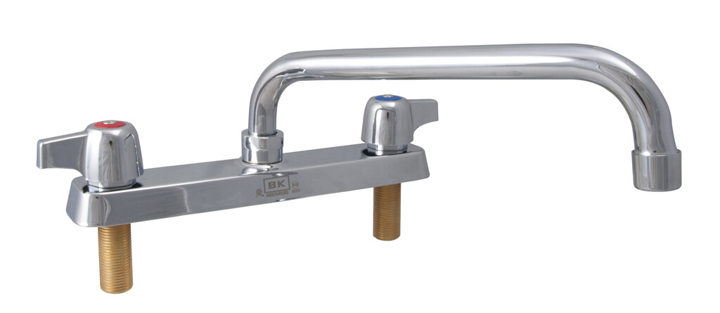 Workforce Standard Duty Faucet, 12" Swing Spout, 8" O.C. Deck Mount