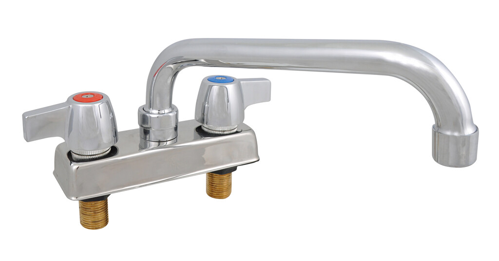 Workforce Standard Duty Faucet, 12" Swing Spout, 4" O.C.Deck Mount