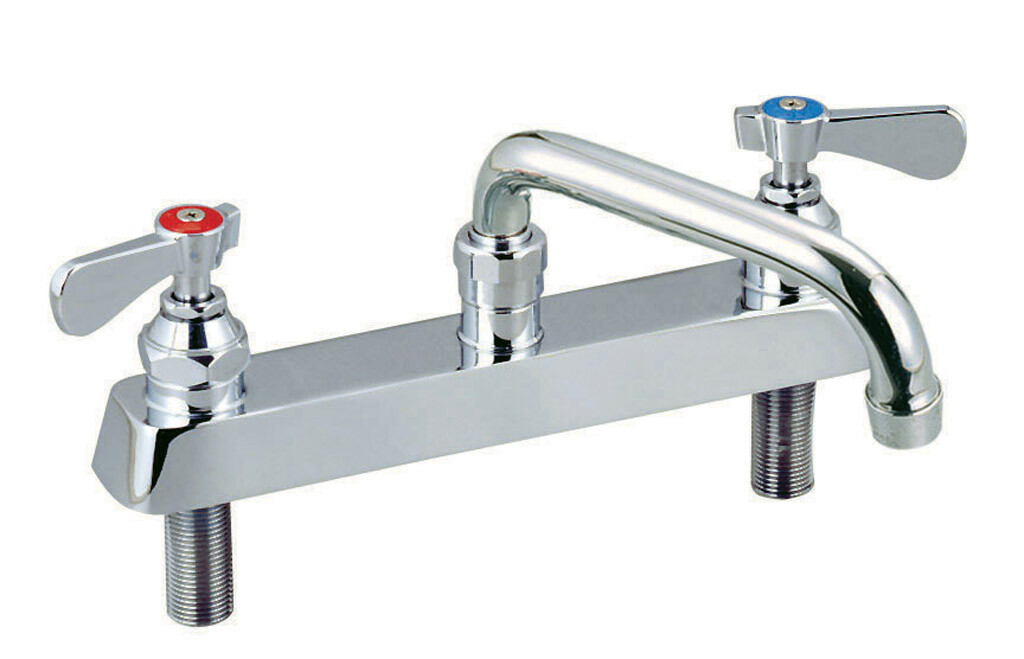 Optiflow Solid Body Faucet, 10" Swing Spout, 8" O.C. Deck Mount