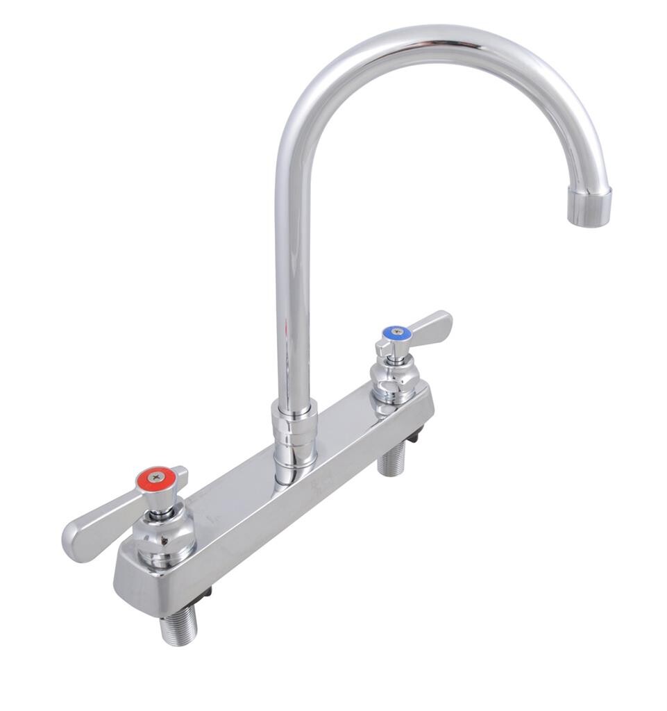 Optiflow Solid Body Faucet, 8" Gooseneck Spout, 8" O.C. Deck Mount