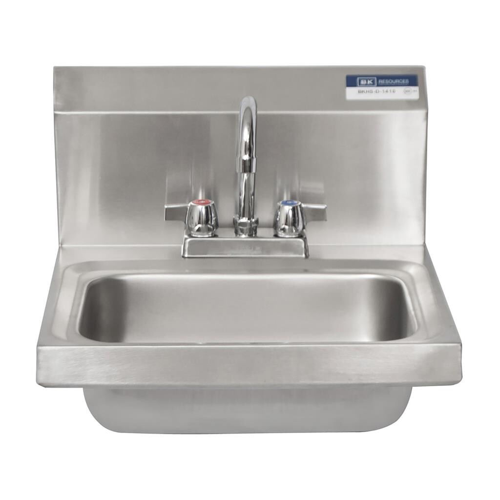 Stainless Steel Hand Sink w/ Faucet 2Holes 1-7/8"DR 13-3/4"Wx10"Dx5"