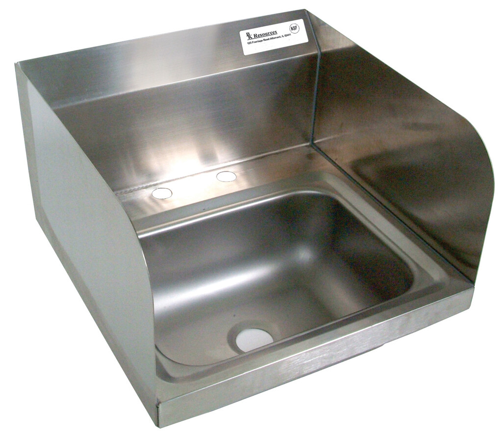 Stainless Steel Hank Sink w/ Side Splashes 2 Holes 1-7/8" DR 