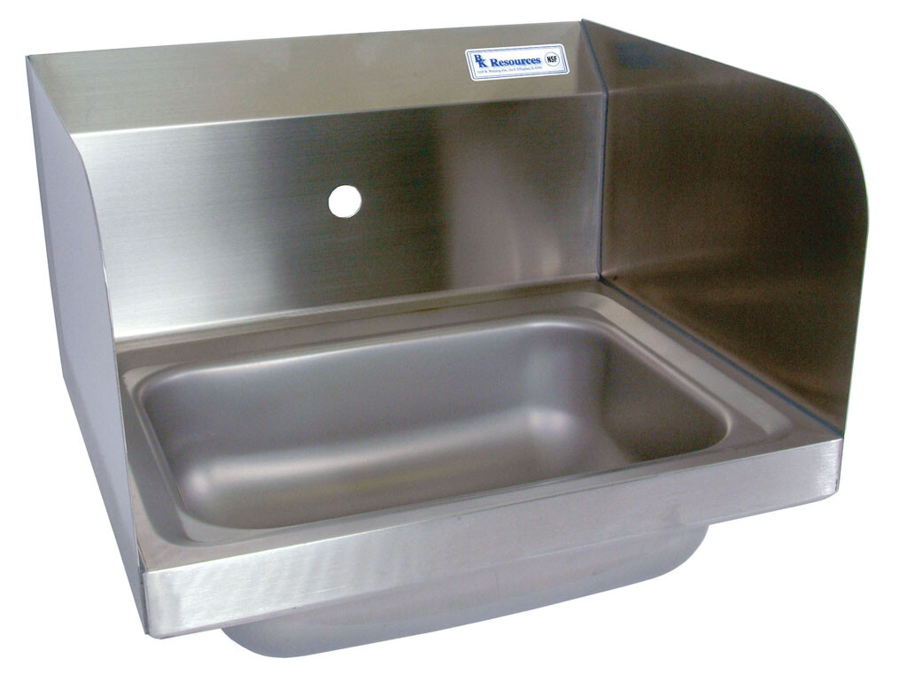Stainless Steel Hand Sink w/Side Splashes 1-7/8"DR, 1 Hole 14”x10”x5”