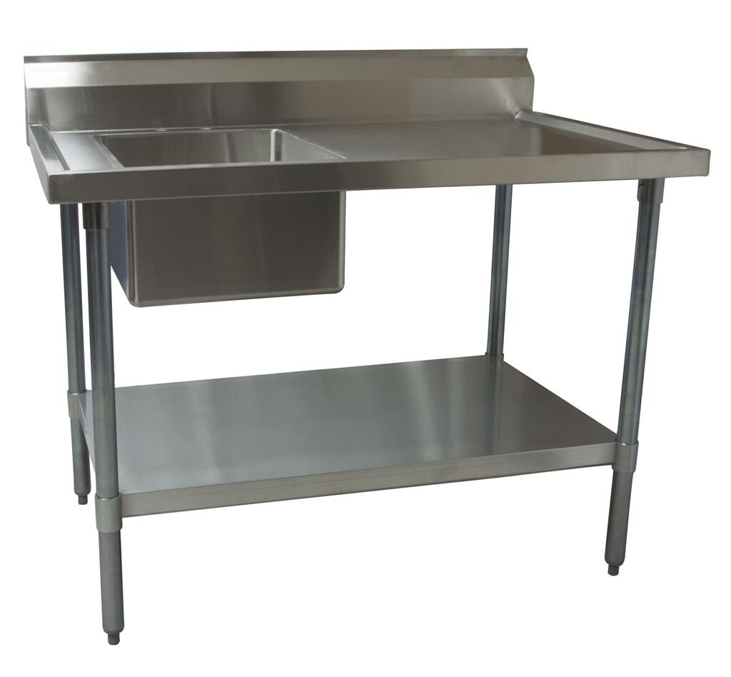 Stainless Steel Prep Table 48"x30" w/Sink Left Side