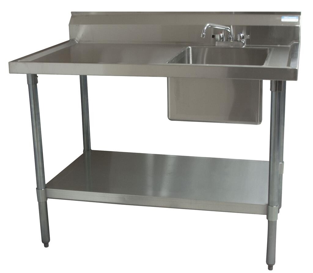 Stainless Steel Prep Table W Marine Edge 48"x30" Right Side Sink w/Faucet