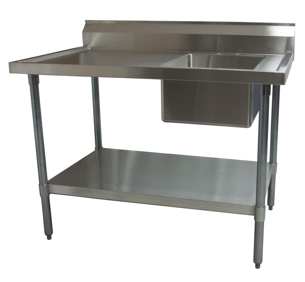 Stainless Steel Prep Table W Marine Edge 48"x30" w/Sink Right Side