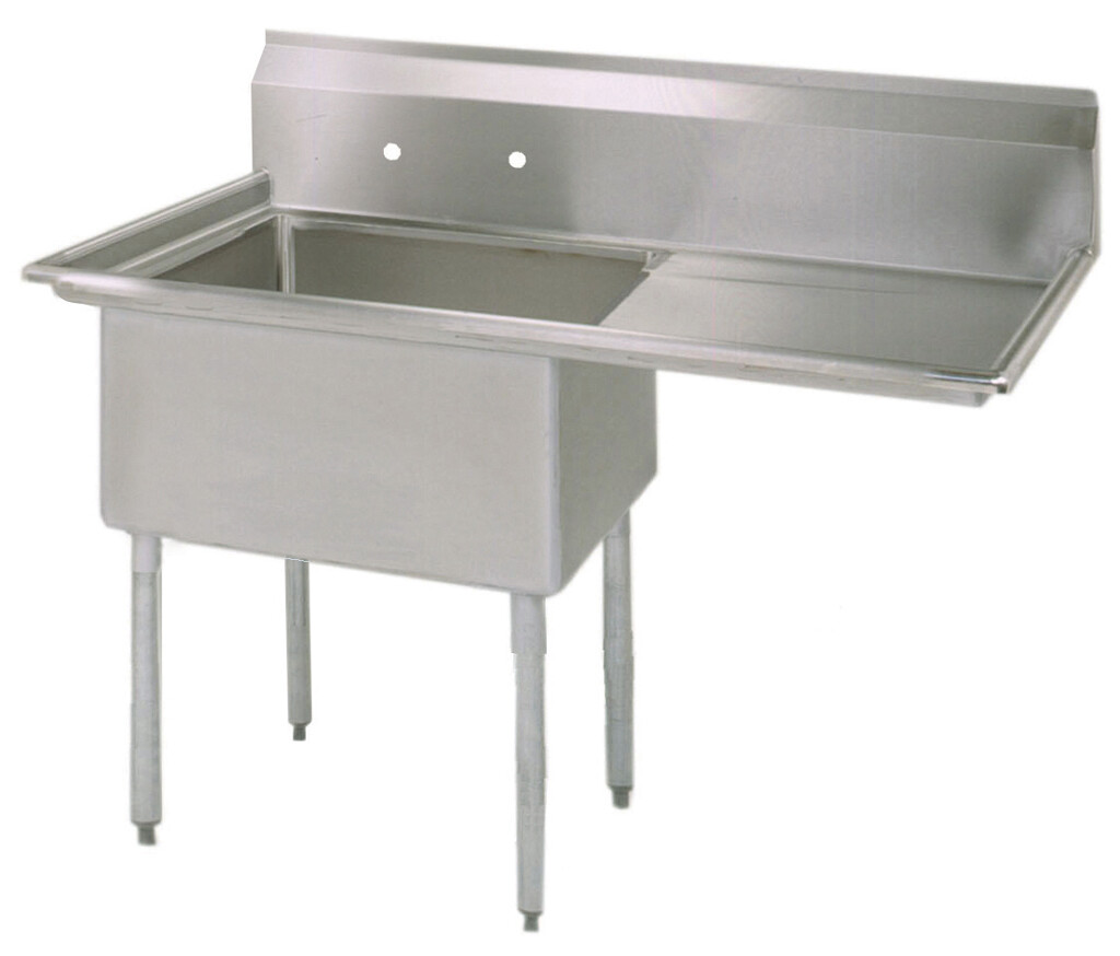 Stainless Steel 1  Compartment Sink w/ 18" Right Drainboard 16X20X12D Bowl