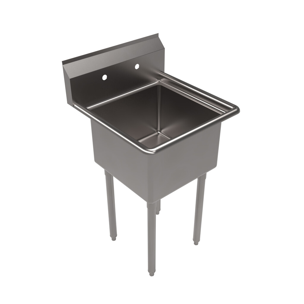 Stainless Steel 1 Compartment Sink Stainless Legs & Bracing w/ 18X18X12D Bowl