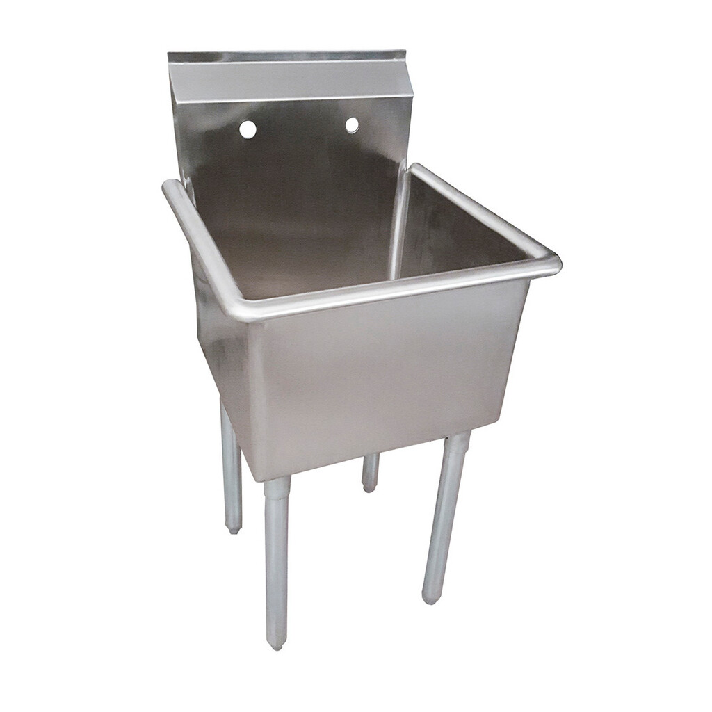 Stainless Steel 1 Compartment Utility Sink Galvanized Legs 24X21X14 Bowl