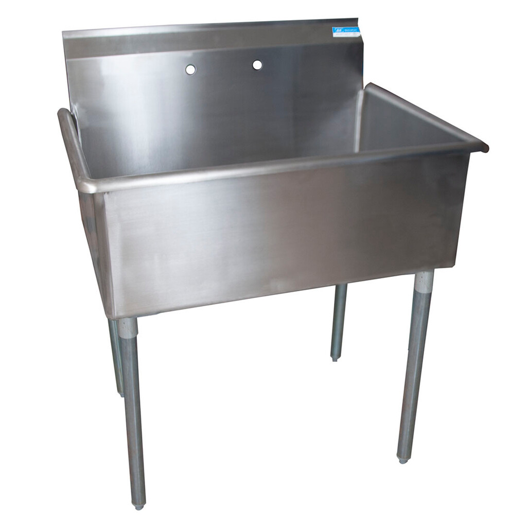 Stainless Steel 1 Compartment Utility Sink Galvanized Legs 36X24X14 Bowl