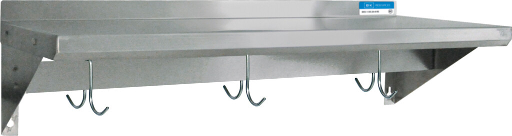 12" X 36" Stainless Steel T-304 18 Ga Wall Shelf With Pot Rack