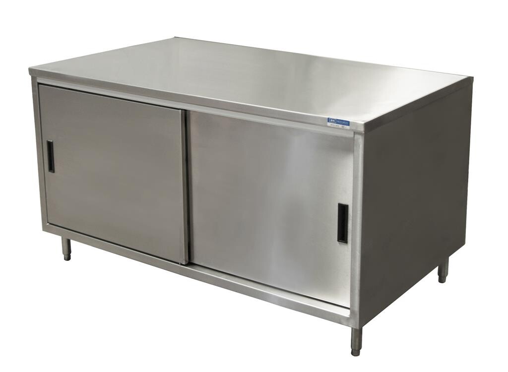 24" X 60" Dual Sided Stainless Steel Cabinet Base Chef Table Sliding Door
