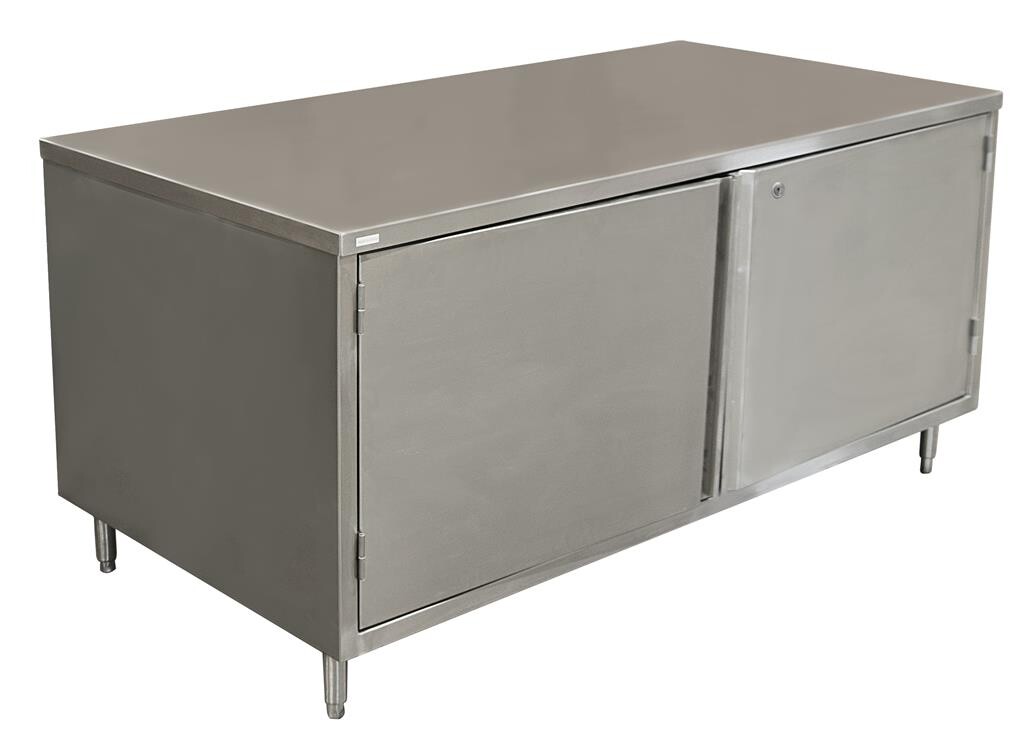 30" X 72" Stainless Steel Cabinet Base Chef Table Hinged Door w/Locks