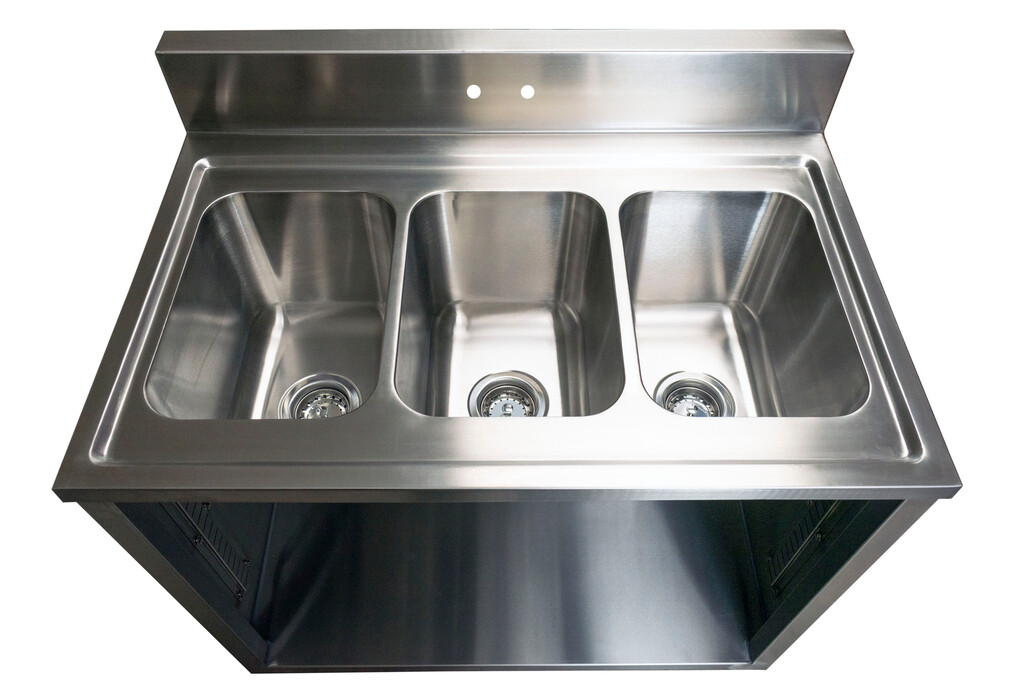 Stainless Steel 3 Compartment Sink Cabinet