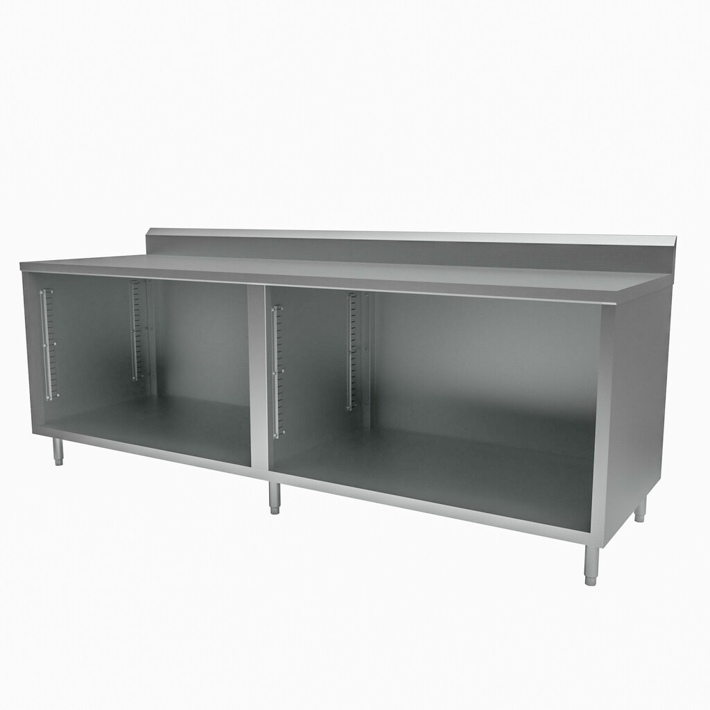 30" X 96" Stainless Steel Cabinet Base Chef Table 5" Riser
