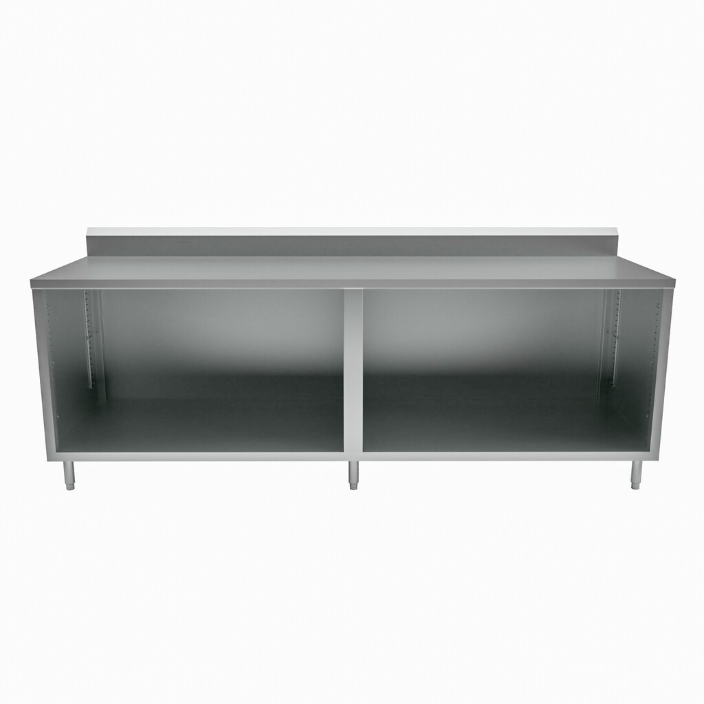 36"x84" Cabinet Base Stainless Steel Top Chef Table w/ 5" Riser