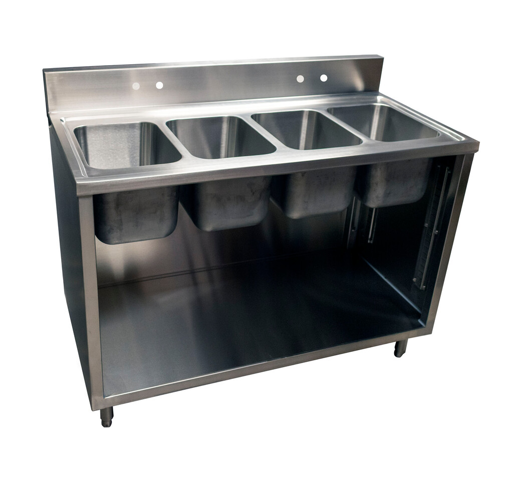 Stainless Steel 4 Compartment Sink Cabinet