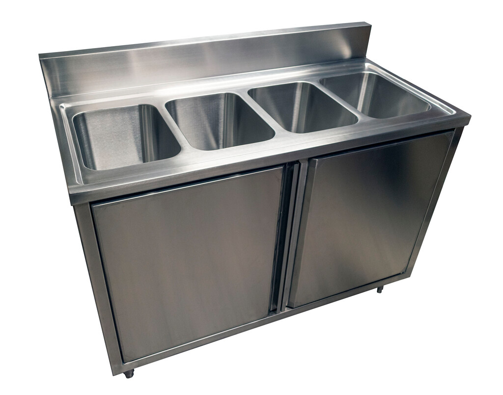 Stainless Steel 4 Compartment with Hinged Doors