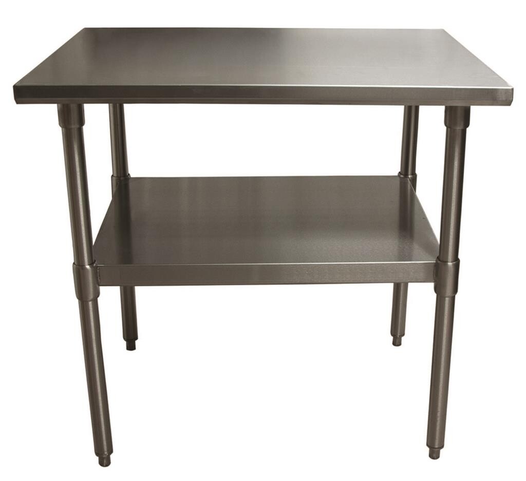 16 Gauge Stainless Steel Work Table With Galvanized Undershelf 30"Wx30"D