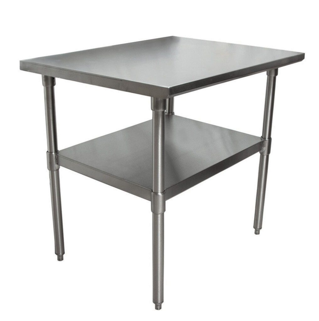 16 Gauge Stainless Steel Work Table With Galvanized Undershelf 36"Wx24"D