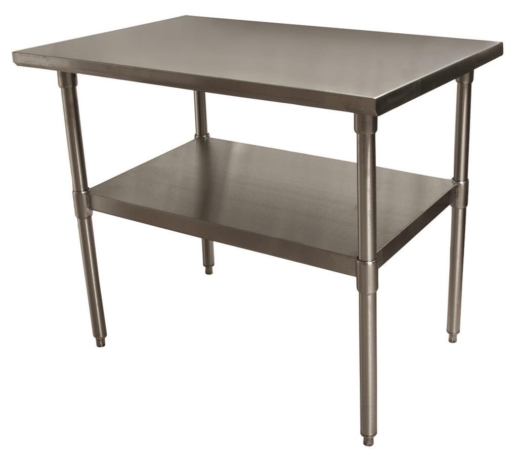 16 Gauge Stainless Steel Work Table With Galvanized Undershelf 48"Wx36"D