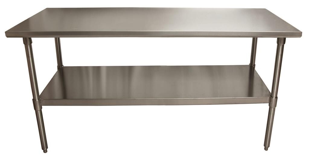 16 Gauge Stainless Steel Work Table With Galvanized Undershelf 72"Wx30"D