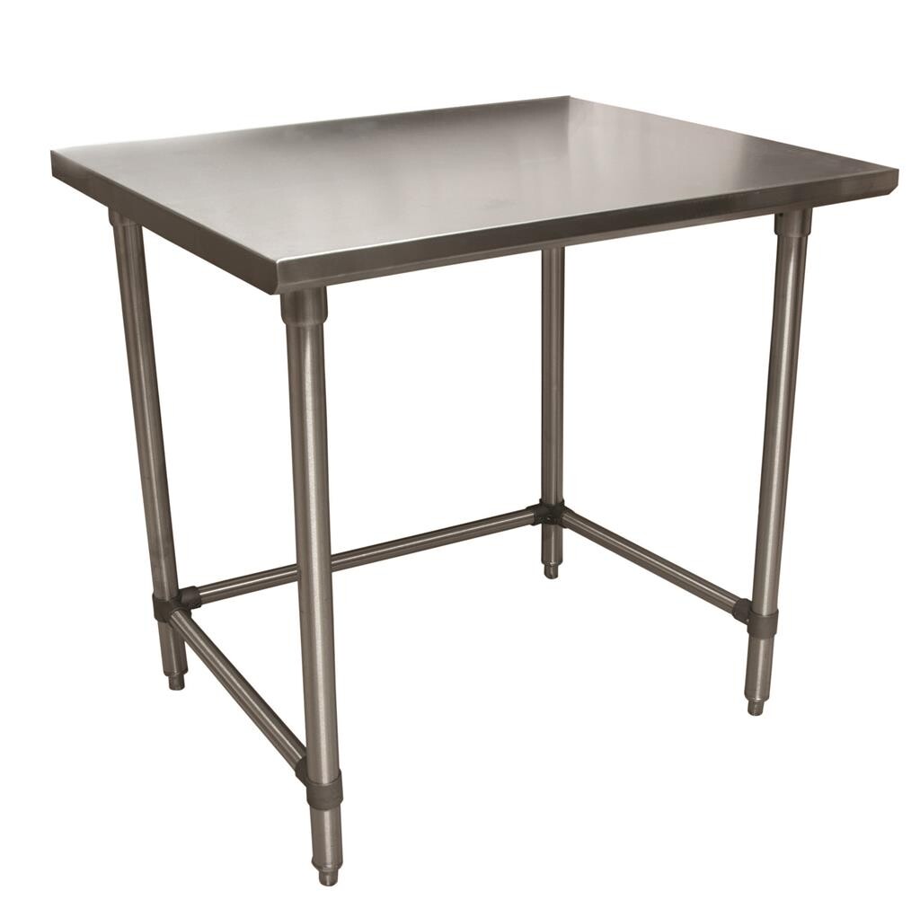 16 Gauge Stainless Steel Work Table Open Base Galvanized Legs 48"Wx24"D