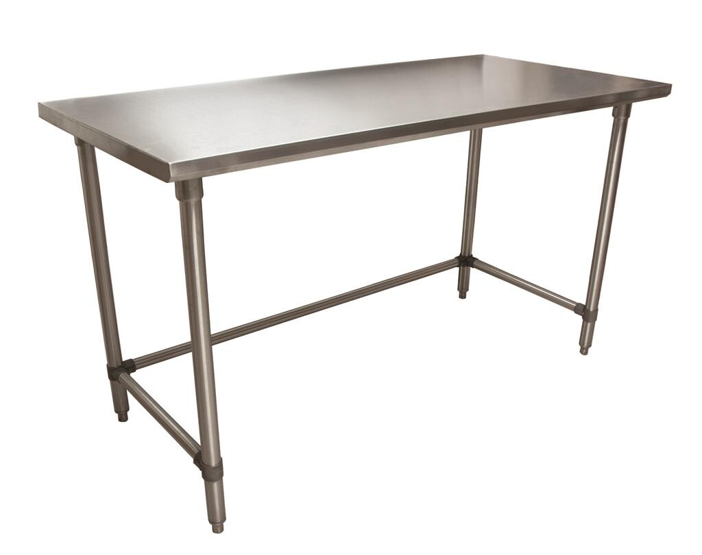 16 Gauge Stainless Steel Work Table Open Base Galvanized Legs 60"Wx24"D