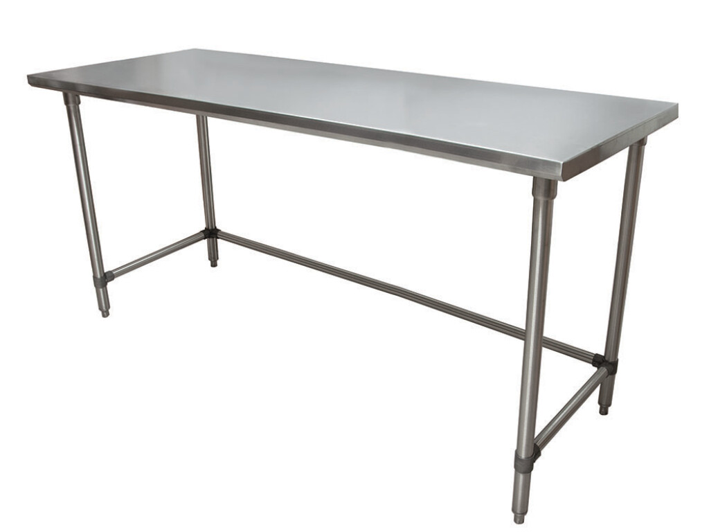 16 Gauge Stainless Steel Work Table Open Base Galvanized Legs 72"Wx24"D