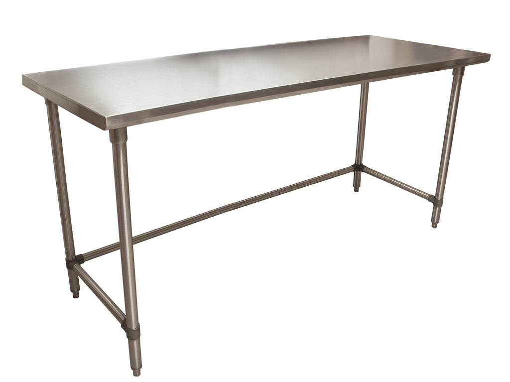 16 Gauge Stainless Steel Work Table Open Base Galvanized Legs 72"Wx30"D