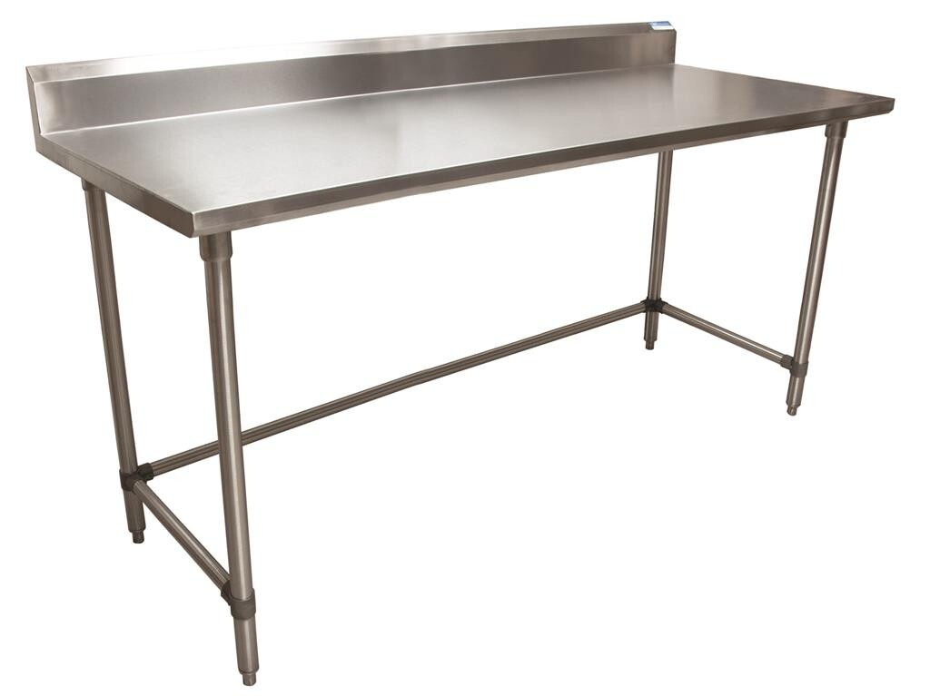 16 Gauge Stainless Steel Work Table Open Base 5" Riser 72"Wx30"D