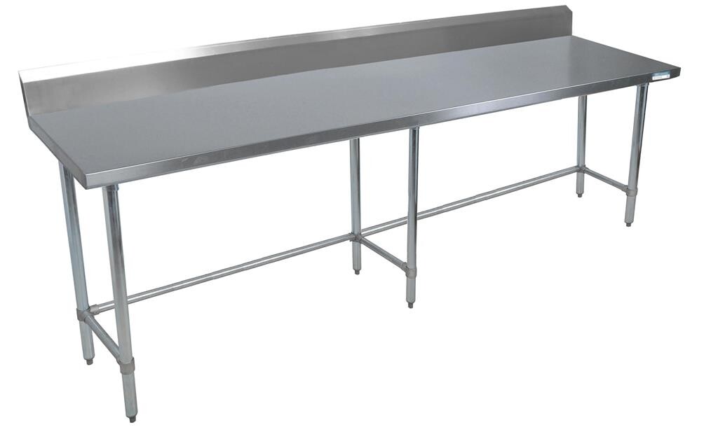 16 Gauge Stainless Steel Work Table Open Base 5" Riser 96"Wx30"D
