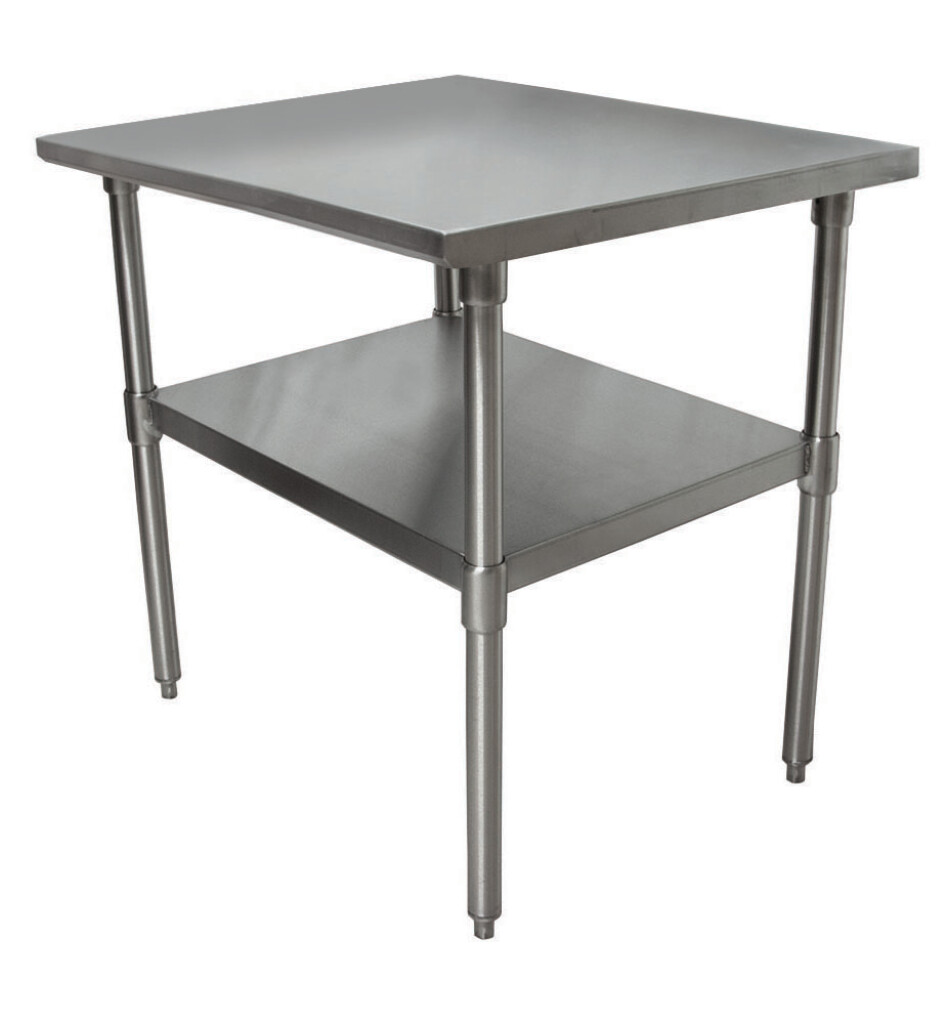 16 Gauge Stainless Steel Work Table With Stainless Steel Shelf 24"Wx24"D