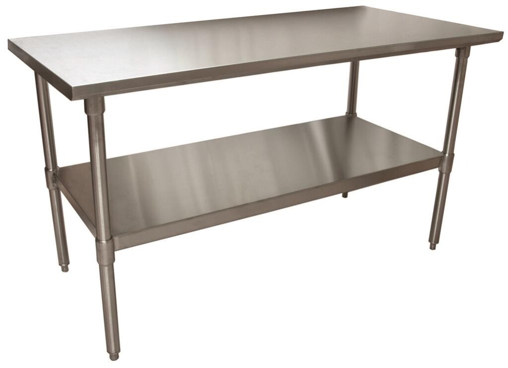 16 Gauge Stainless Steel Work Table With Stainless Steel Shelf 60"Wx24"D