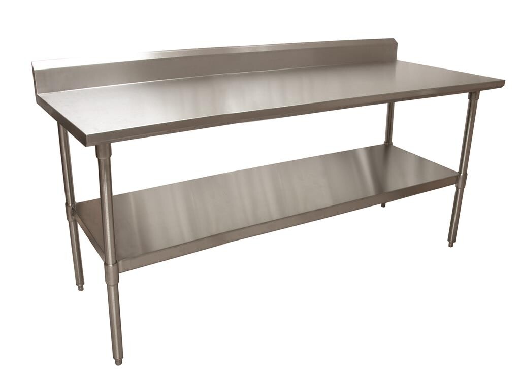 16 Gauge Stainless Steel Work Table With Undershelf 5"Riser 72"Wx30"D