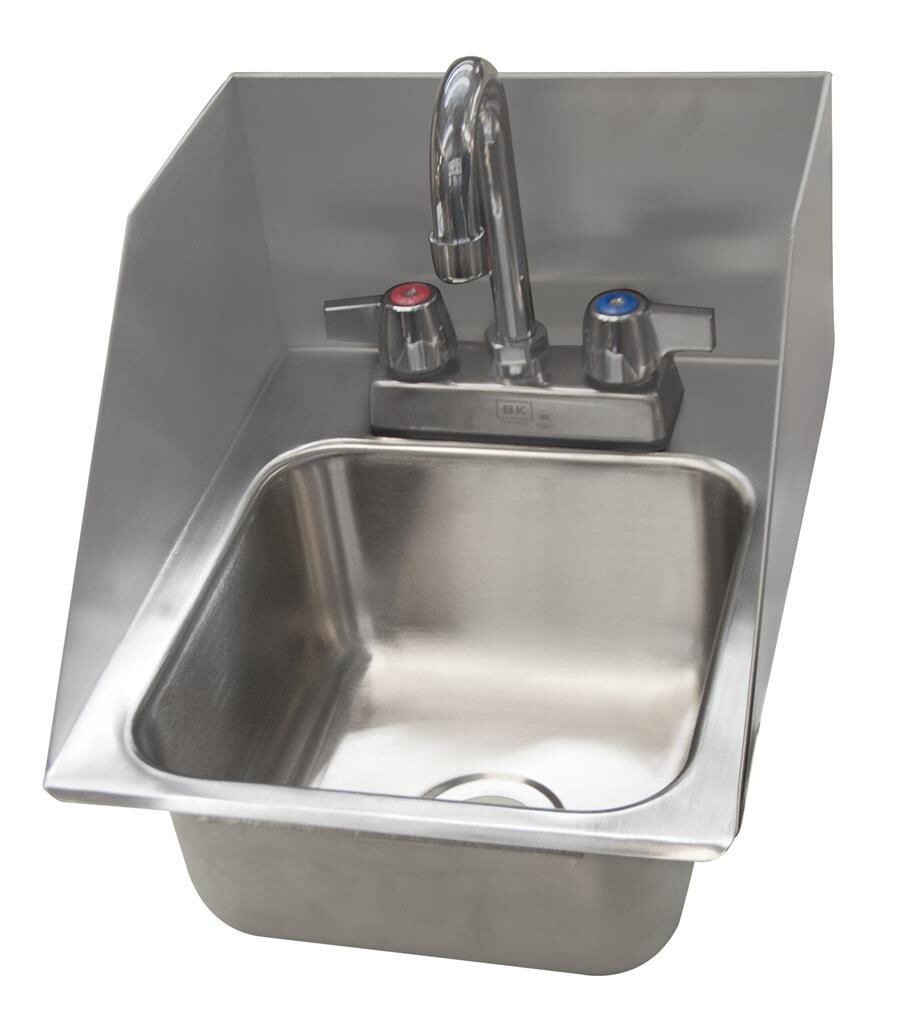 1 Compartment Dropin Sink w/Side Splashes 9"x9"x5" w/ Faucet