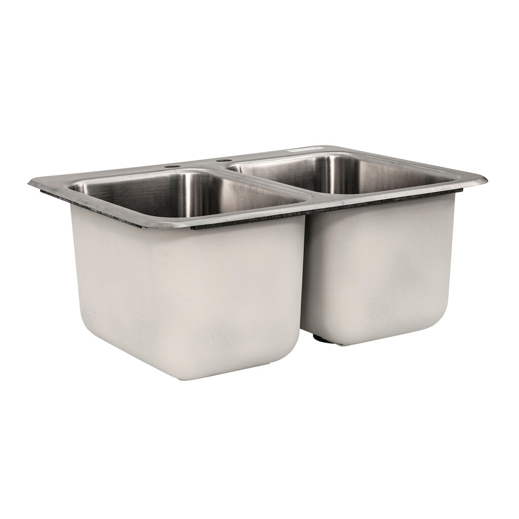 Stainless Steel 2 Compartment Dropin Sink 10"x14"x10" Bowls