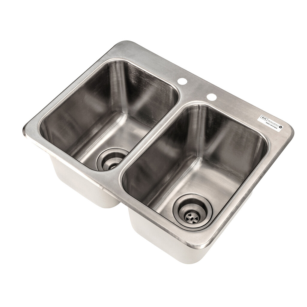 Stainless Steel 2 Compartment Dropin Sink 10"x14"x10" Bowls