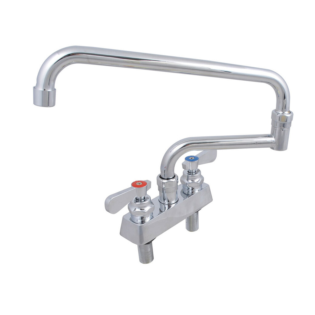 Evolution 4" Deck Mount Stainless Steel Faucet, 18" Swing Spout