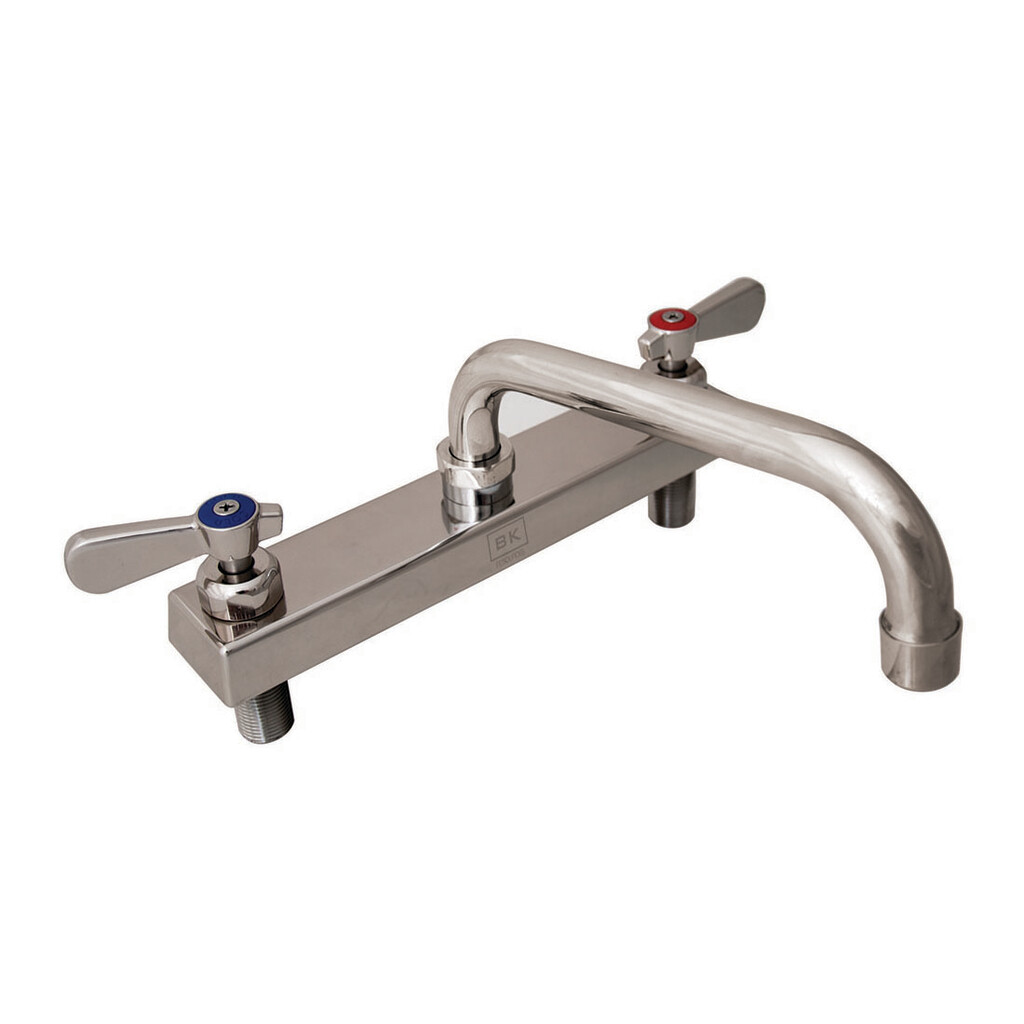 Evolution 8" Deck Mount Stainless Steel Faucet, 8" Swing Spout