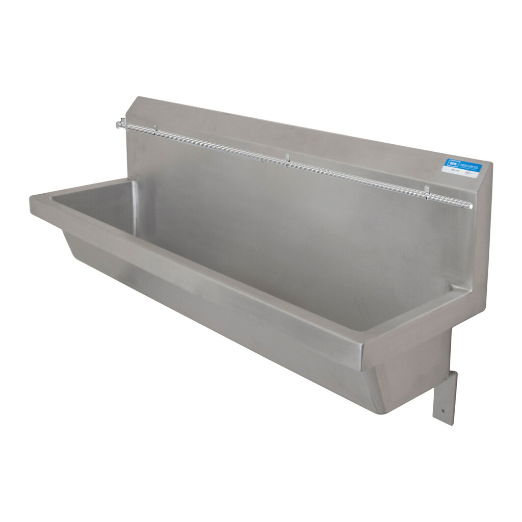 Stainless Steel 60" Urinal with Wall Mount Design, Brackets Included