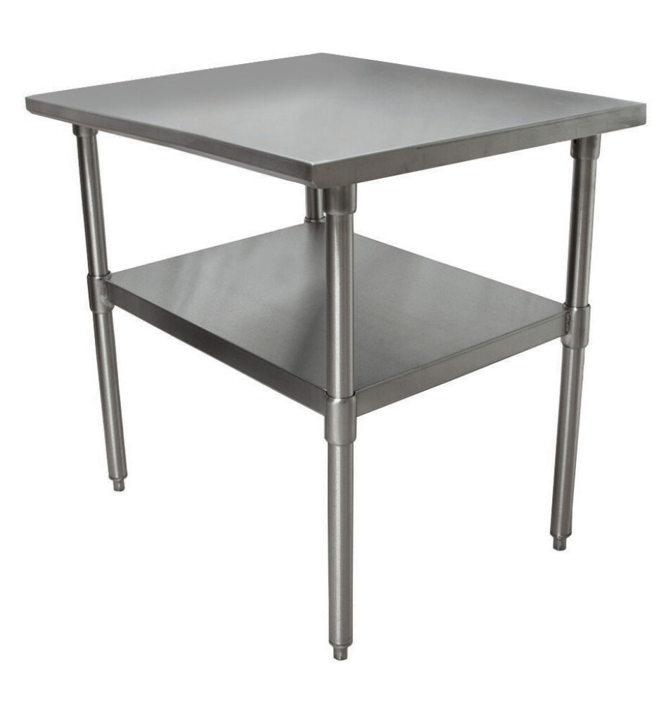 14 Gauge Stainless Steel Work Table With Stainless Steel Undershelf 24"Wx24"D