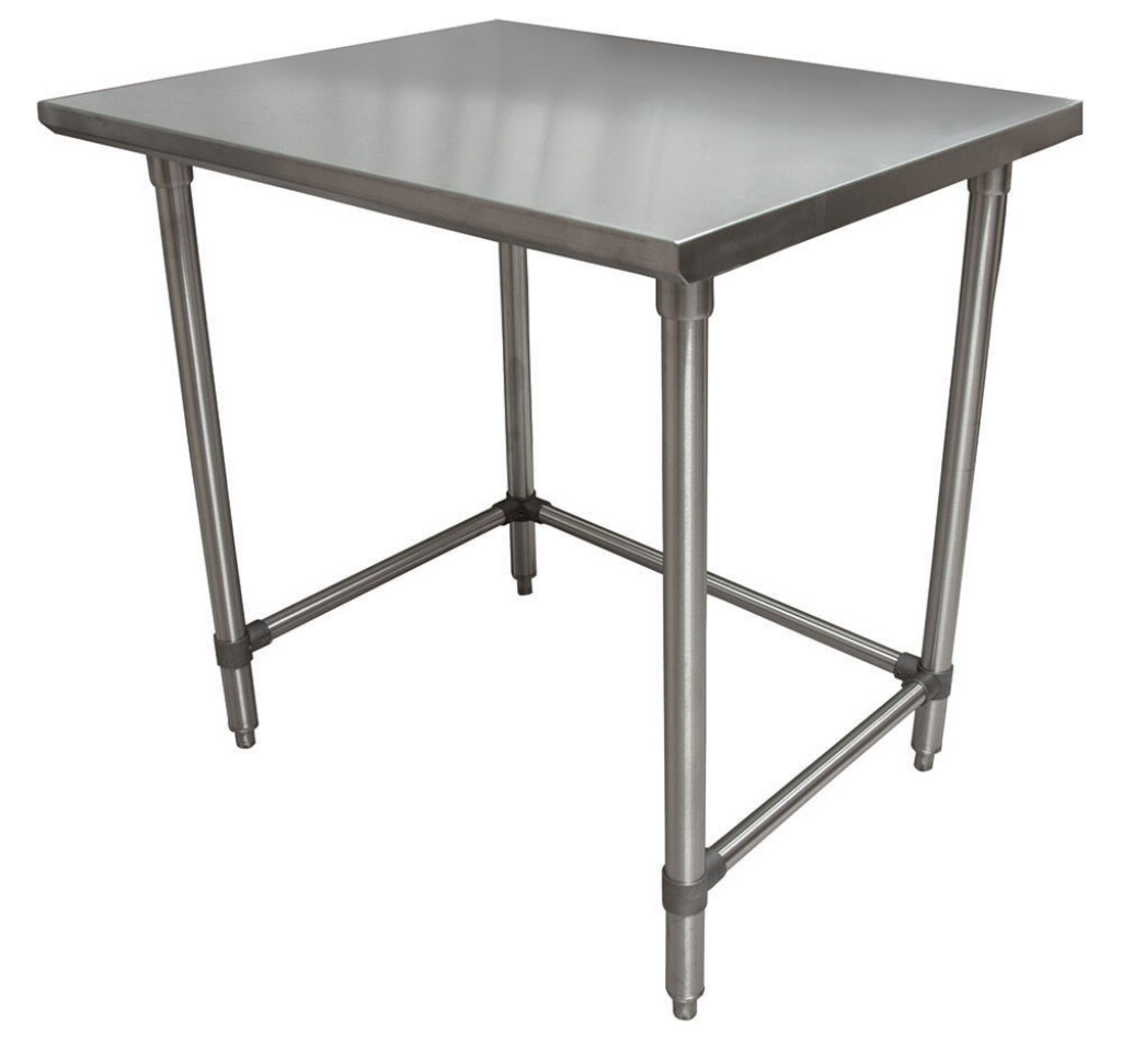 14 Gauge Stainless Steel Work Table Open Base Stainless Steel Legs 36"Wx36"D